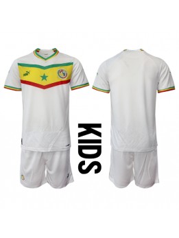Otroški Nogometna dresi replika Senegal Domači SP 2022 Kratek rokav (+ hlače)